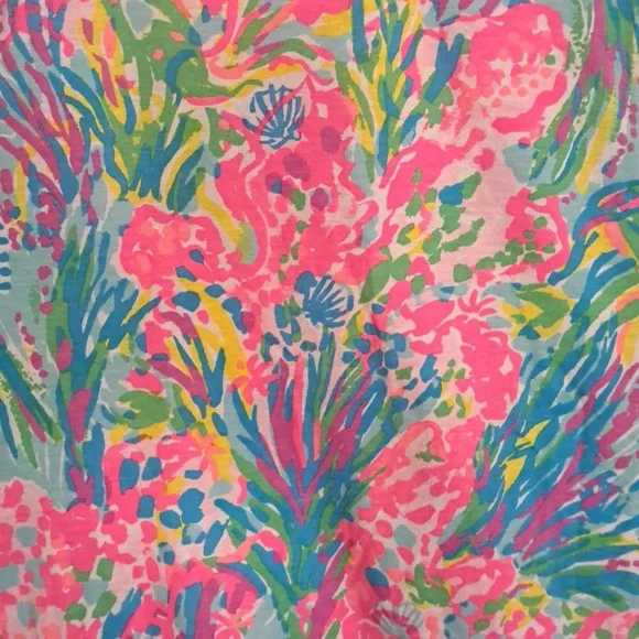 Lilly Pulitzer Girls Via Caftan Dress in Fan Sea Pants Size Large